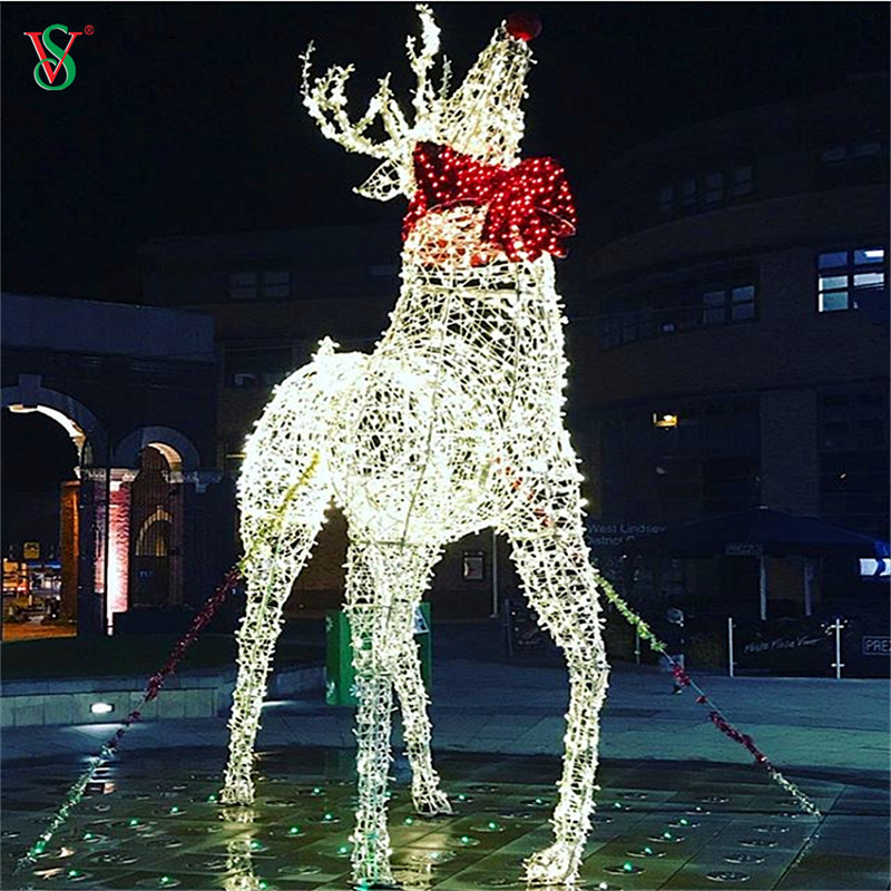 Grande lumière extérieure de sculpture de renne 3D pour la décoration de Noël