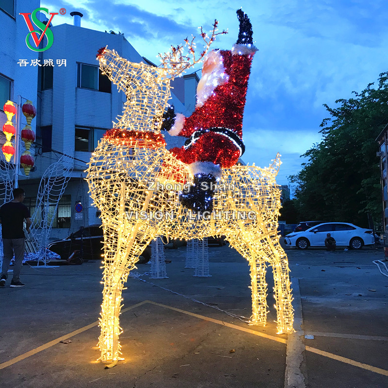 Centre commercial Holiday Christmas Outdoor Decoration LED MOTIF RENINEDER MOTIF