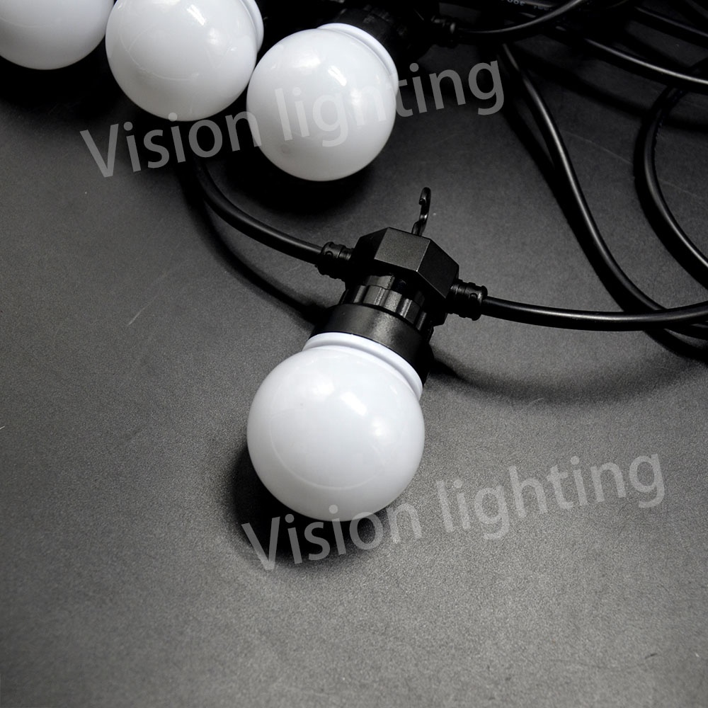 Bulbe de 50 mm extérieur WS2811 DMX / SPI Festoon Belt Lights Programmable Ball String pour Noël