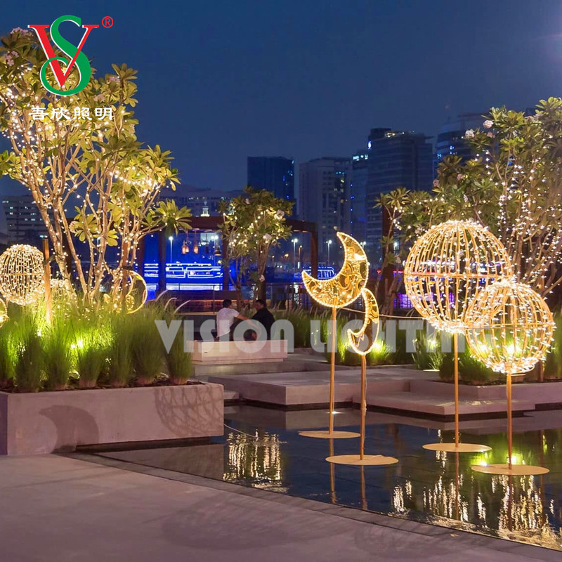 Fairy String Garland Ball Lampe suspendue sphère pliable motif de motif de balle pour l'éclairage de décoration du centre commercial