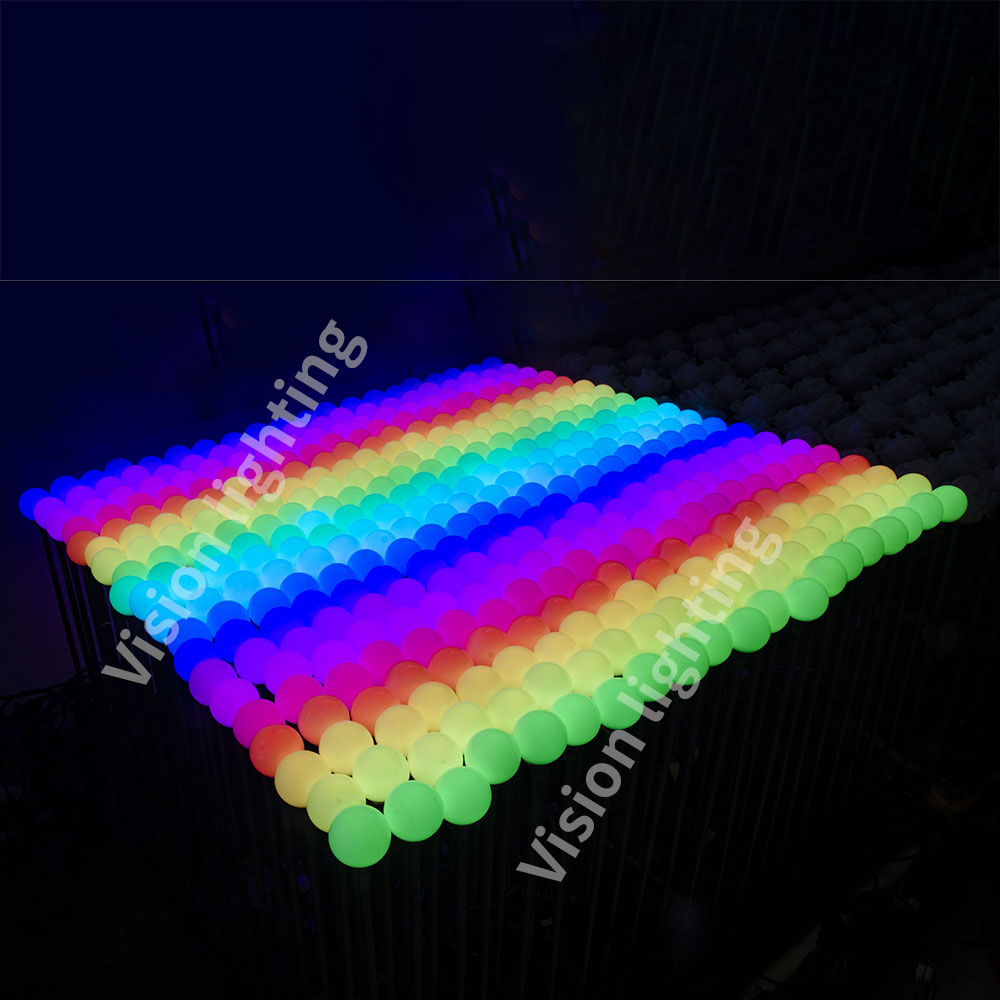 SPI RGB polychrome LED barre acrylique lumière rez-de-chaussée inséré boule lumières pour la décoration de paysage extérieur