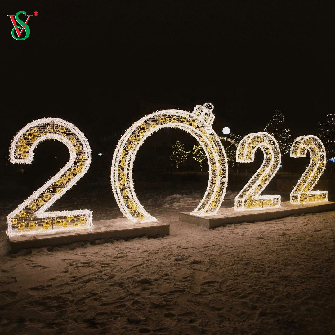 Lumière d'arc à thème extérieur 3D 2025 2024 2023 Walk Through Arch Motif Lights