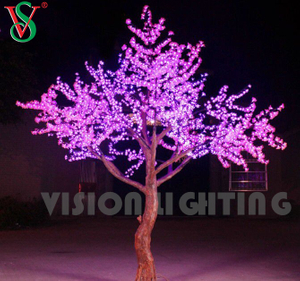 Arbre de fleurs de cerisier artificiel Led rose romantique, décoration de paysage de jardin de parc de rue