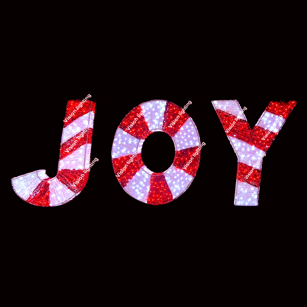 Décoration extérieure paysage IP65 Sculpture 3D de haute qualité led lumière de lettre de motif de vacances de noël