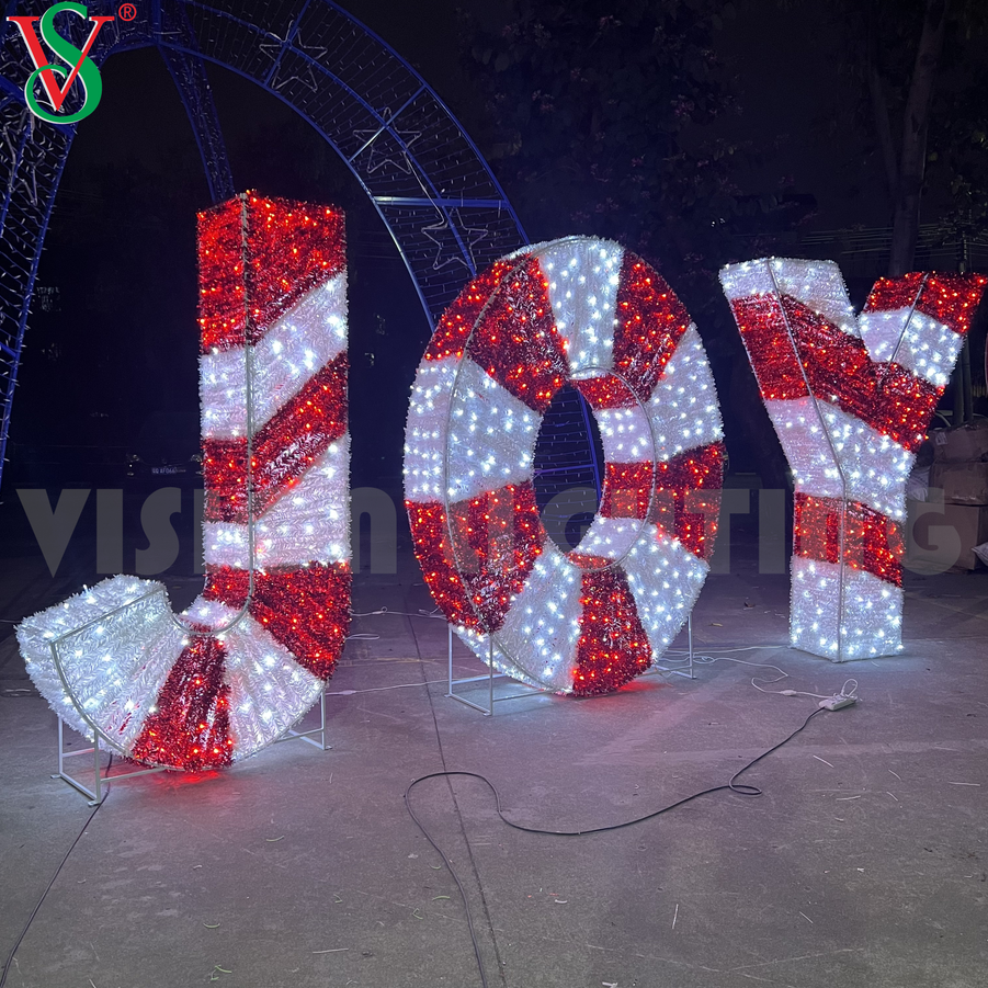 Panneau lumineux extérieur 3D pour noël et nouvel an, motif LED, lumière de décoration