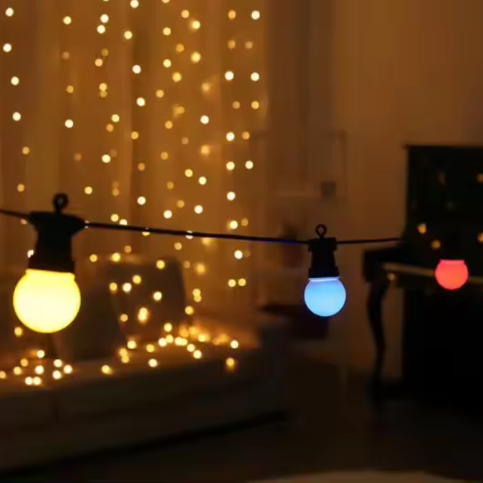 Bulbe de 50 mm extérieur WS2811 DMX / SPI Festoon Belt Lights Programmable Ball String pour Noël