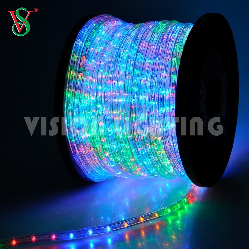Décoration de vacances Round Shape RGB 100m LED Flex Rope Strip Light for Shop Window Park Street