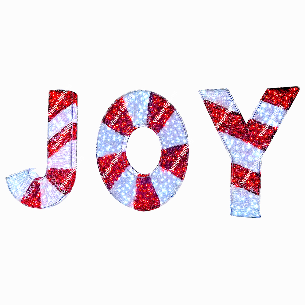 Décoration extérieure paysage IP65 Sculpture 3D de haute qualité led lumière de lettre de motif de vacances de noël