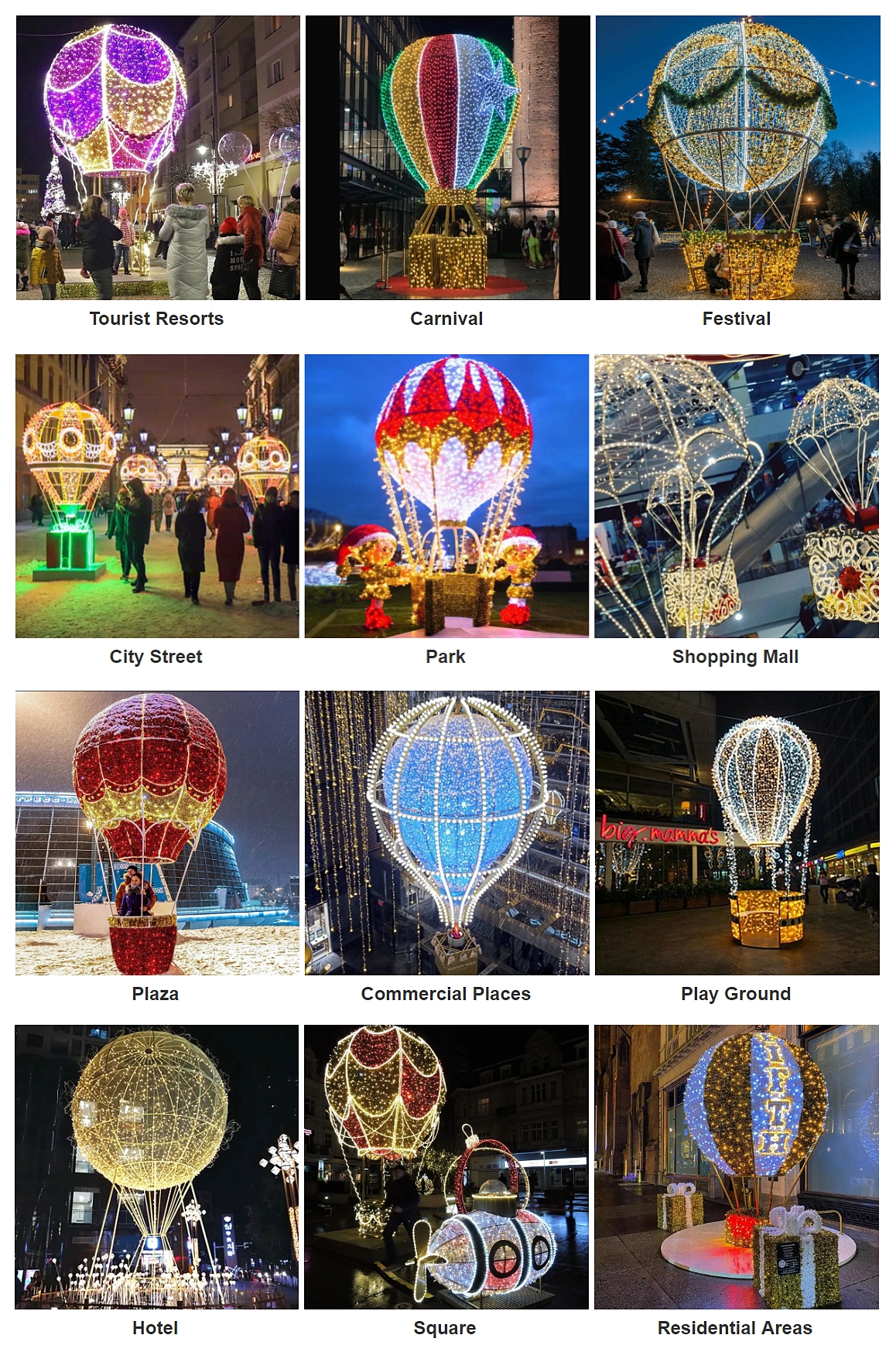 Application de lumi&egrave;re de motif de ballon &agrave; air chaud 3D