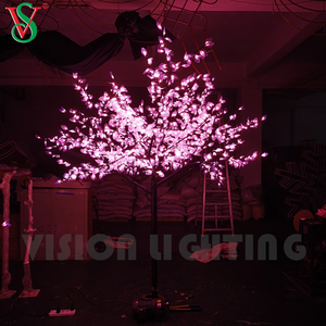 Arbre de fleurs de cerisier artificiel Led rose romantique, décoration de paysage de jardin de parc de rue