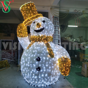 La figurine 3D extérieure adaptée aux besoins du client a allumé le bonhomme de neige de Noël Santa a mené des lumières de sculpture